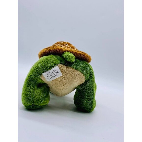 Green Turtle Plush Stuffed Animal Toy With Spotted Pattern Print Shell, 7" - Picture 6 of 8